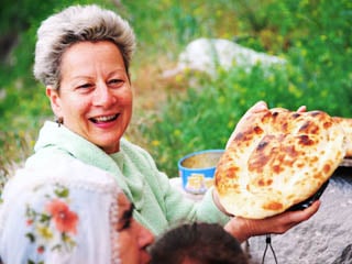 Freshly baked bread from a 500 year old oven