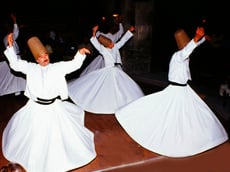 Sufi holy men - whirling dervishes, during the Sema devotion