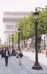 Paris with the Arc de Triumph and Champs Elysee